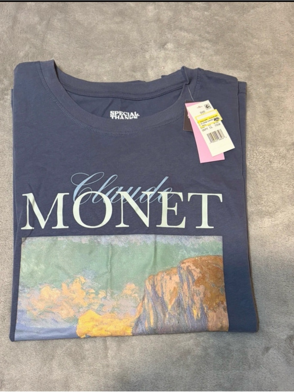 Special Thanks Claude Monet Art Graphic T-Shirt XL Dark Gray New NWT